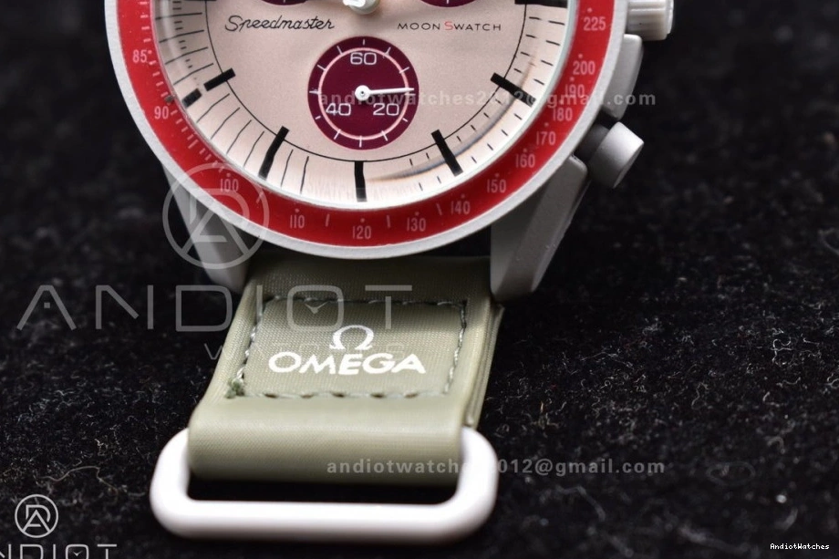 to Strap Omega Moonwatch Mission Pluto GoodFit Swatch Quartz Bioceramic 1182 on Nylon x 0316